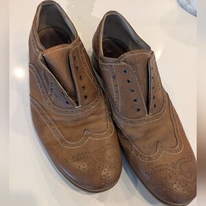 Prada Brown Leather Wingtip Oxfords Men’s Size 8 Made in Italy Dress Shoes